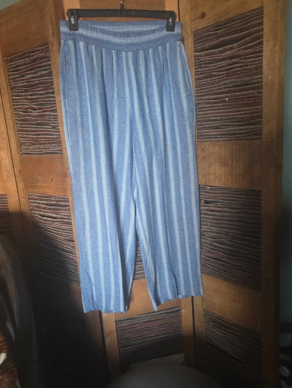 Old Navy Medium Blue Wide-Leg Pants with Elastic Waistband